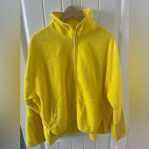 Free People Movement Yellow Ziggy Up Fleece Zip Up Jacket NWT
